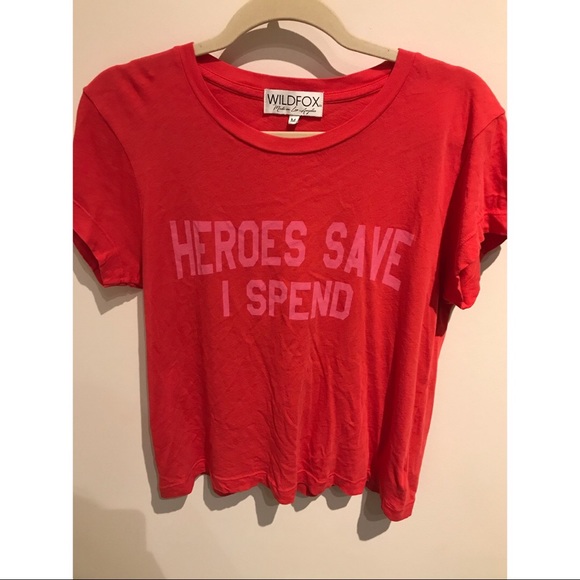 Wildfox Heroes Save I Spend Graphic Tee - Picture 1 of 1